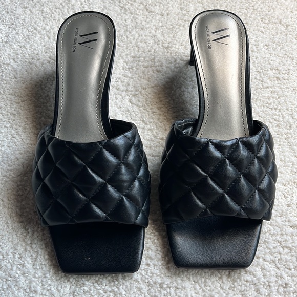 Black Worthington Open-toed Heels - Size 9 - Picture 7 of 8